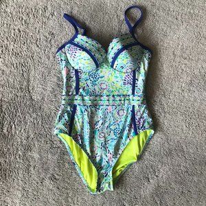 Women's Lily Pulitzer Palma One-piece Swimsuit Paradise Glow - size 8